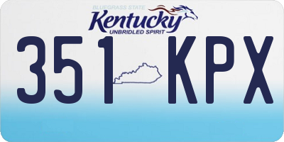 KY license plate 351KPX