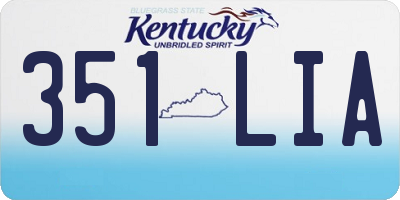 KY license plate 351LIA