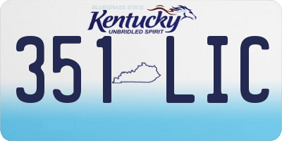 KY license plate 351LIC