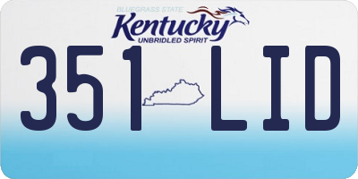 KY license plate 351LID