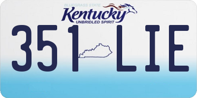 KY license plate 351LIE