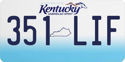 KY license plate 351LIF