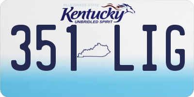 KY license plate 351LIG
