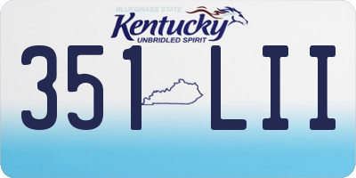 KY license plate 351LII