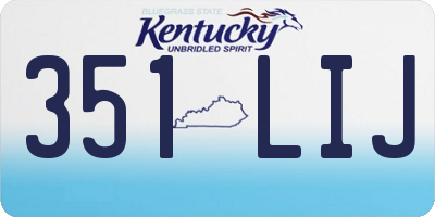 KY license plate 351LIJ