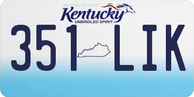 KY license plate 351LIK