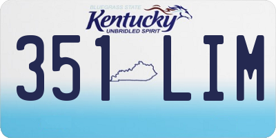 KY license plate 351LIM