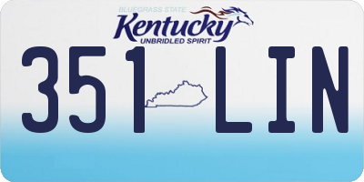 KY license plate 351LIN