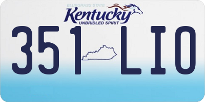 KY license plate 351LIO