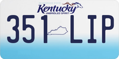 KY license plate 351LIP