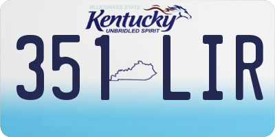 KY license plate 351LIR