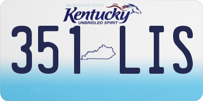 KY license plate 351LIS