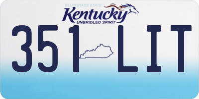 KY license plate 351LIT