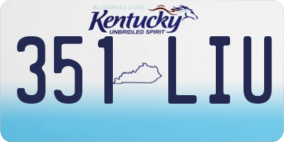 KY license plate 351LIU