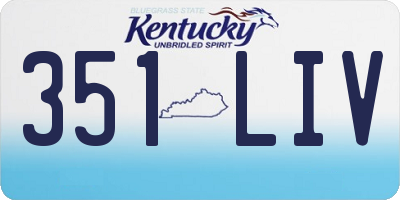 KY license plate 351LIV