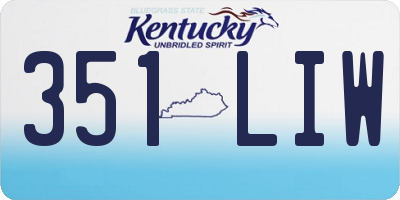 KY license plate 351LIW