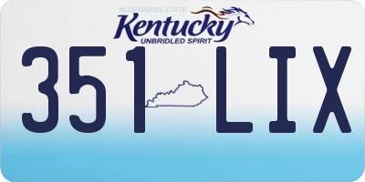 KY license plate 351LIX