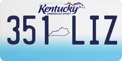 KY license plate 351LIZ