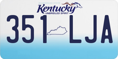 KY license plate 351LJA