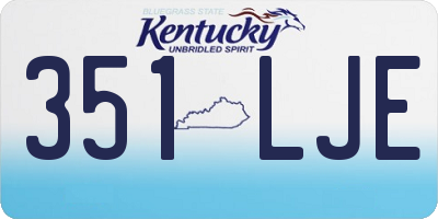 KY license plate 351LJE