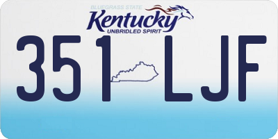 KY license plate 351LJF