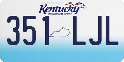 KY license plate 351LJL