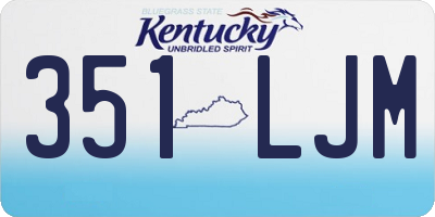 KY license plate 351LJM