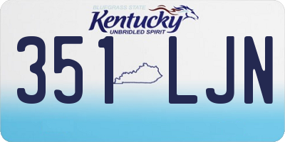 KY license plate 351LJN
