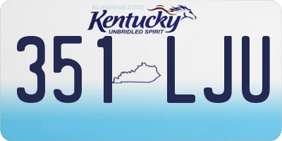 KY license plate 351LJU