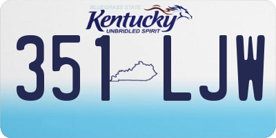 KY license plate 351LJW