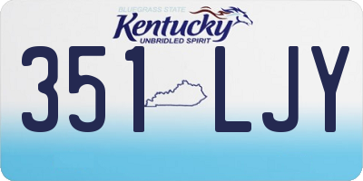 KY license plate 351LJY