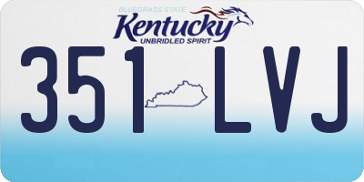 KY license plate 351LVJ