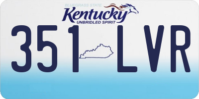 KY license plate 351LVR