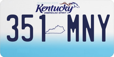 KY license plate 351MNY