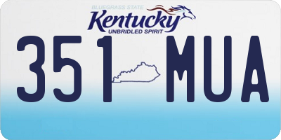 KY license plate 351MUA