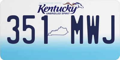 KY license plate 351MWJ