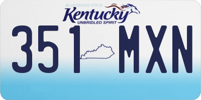 KY license plate 351MXN