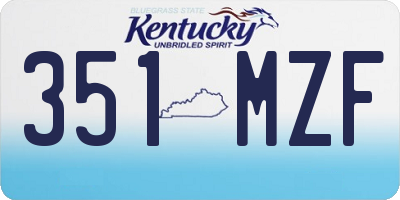 KY license plate 351MZF