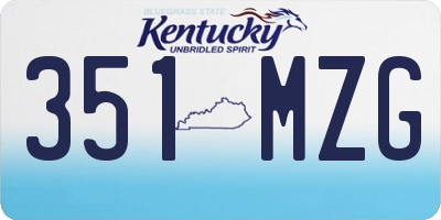 KY license plate 351MZG