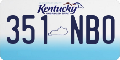 KY license plate 351NBO
