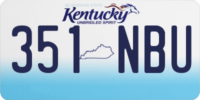 KY license plate 351NBU