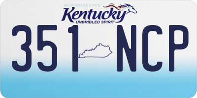 KY license plate 351NCP