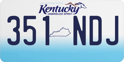 KY license plate 351NDJ