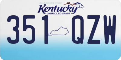 KY license plate 351QZW