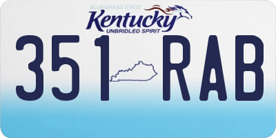 KY license plate 351RAB