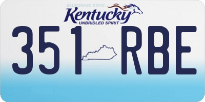 KY license plate 351RBE