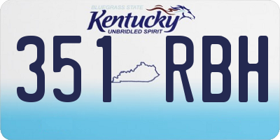 KY license plate 351RBH