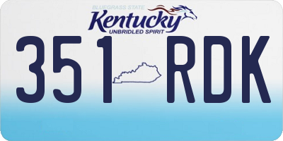 KY license plate 351RDK