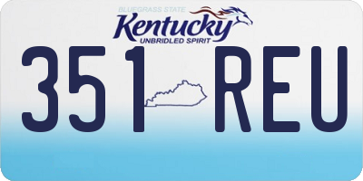KY license plate 351REU