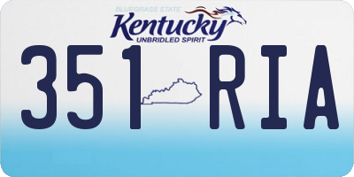 KY license plate 351RIA